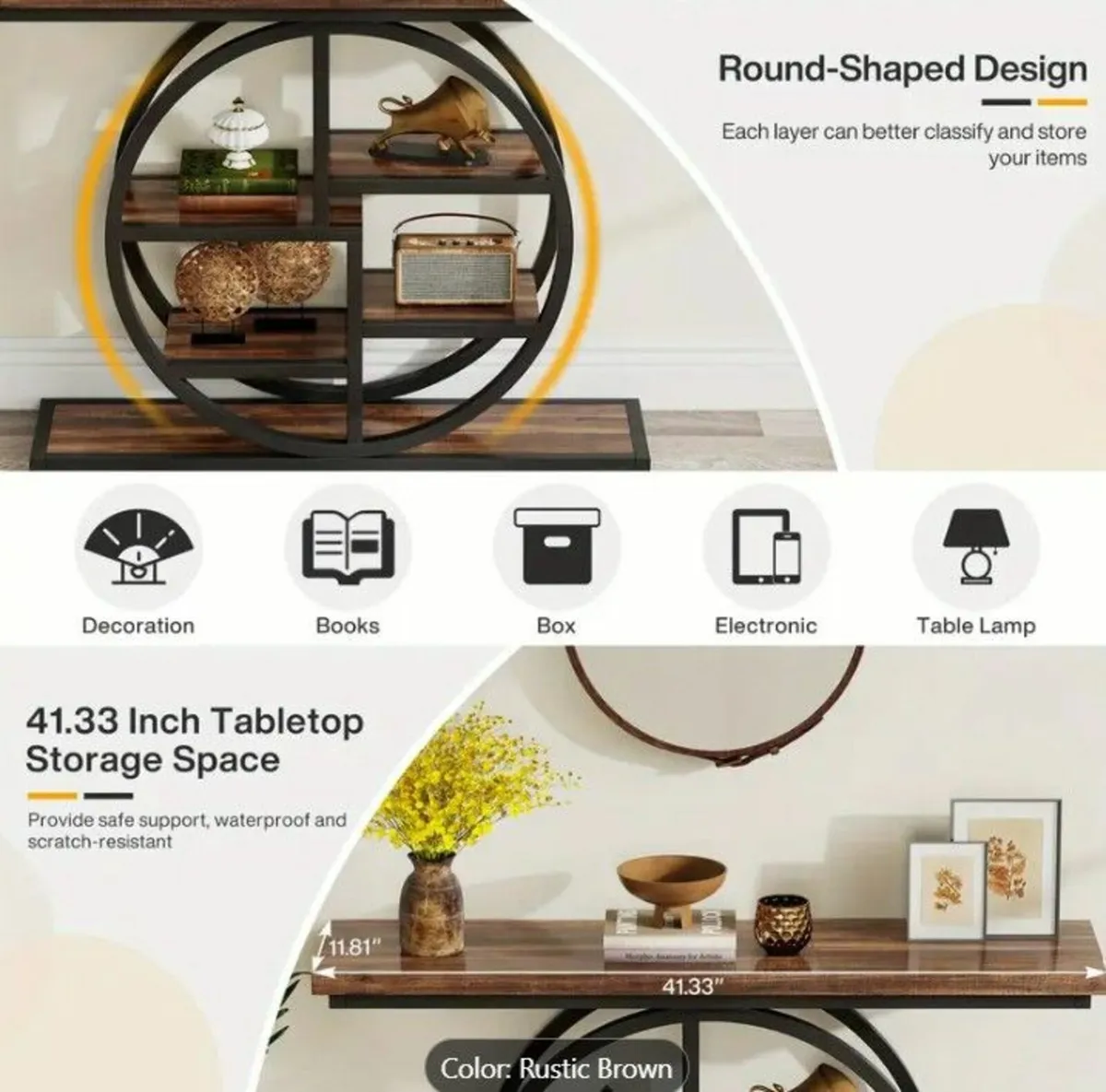 Geometric Entryway Console Table - Image 3