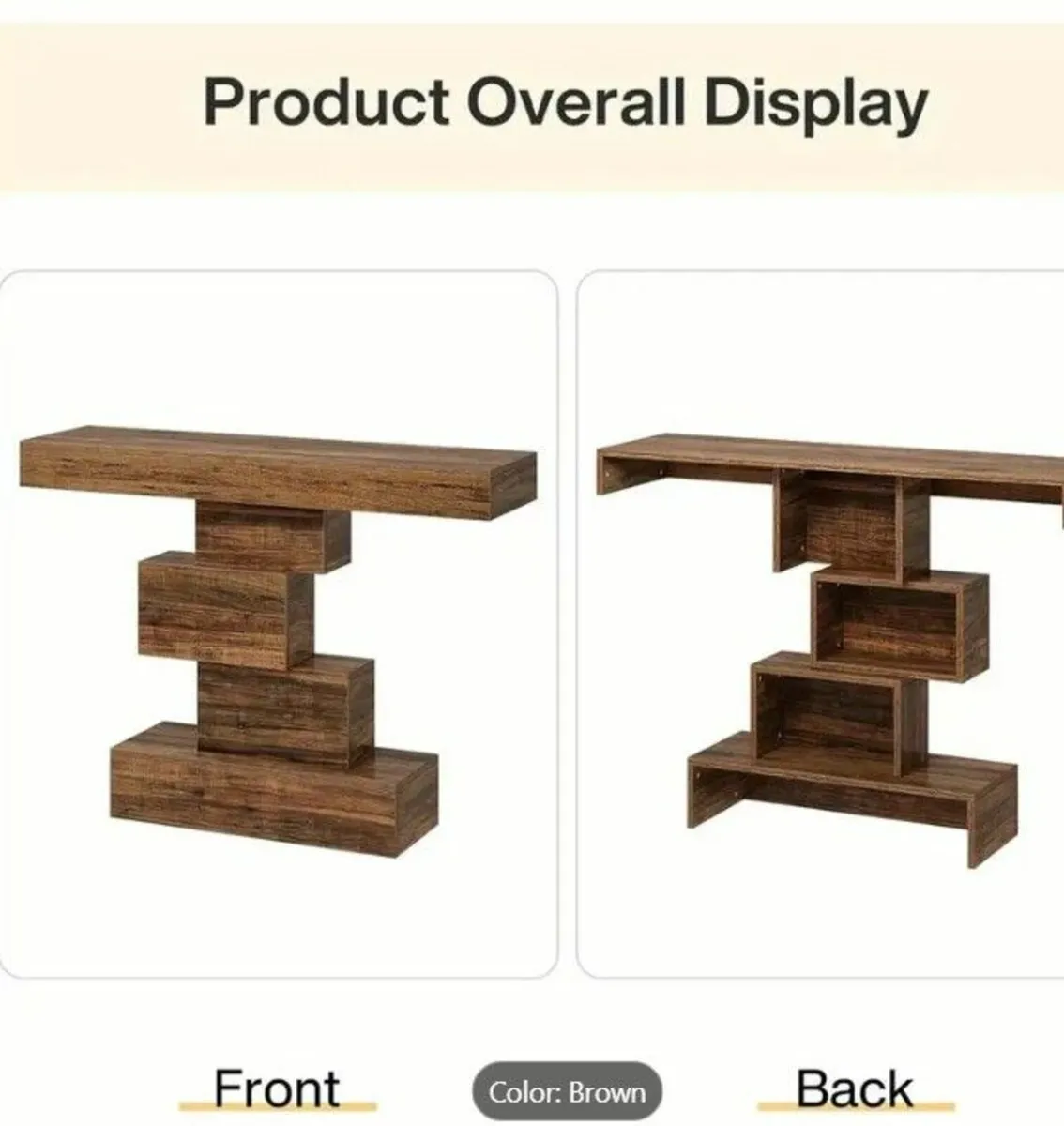 Farmhouse Console Table 42.5 Inch Narrow Sofa Tabl - Image 3
