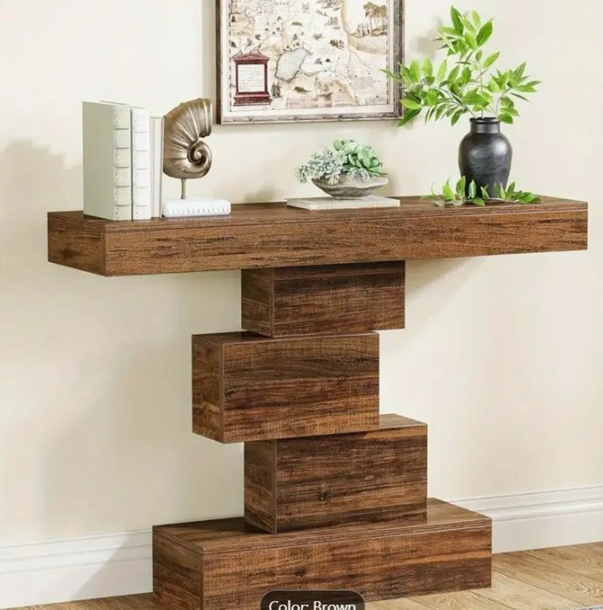 Farmhouse Console Table 42.5 Inch Narrow Sofa Tabl - Image 1
