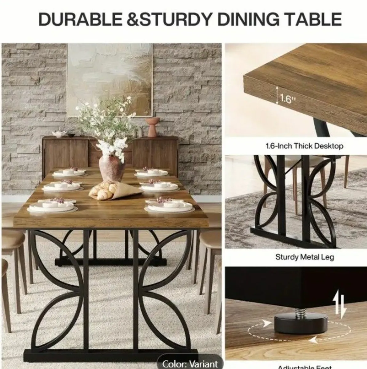 Dining table 6 seater up to 8 - Image 2