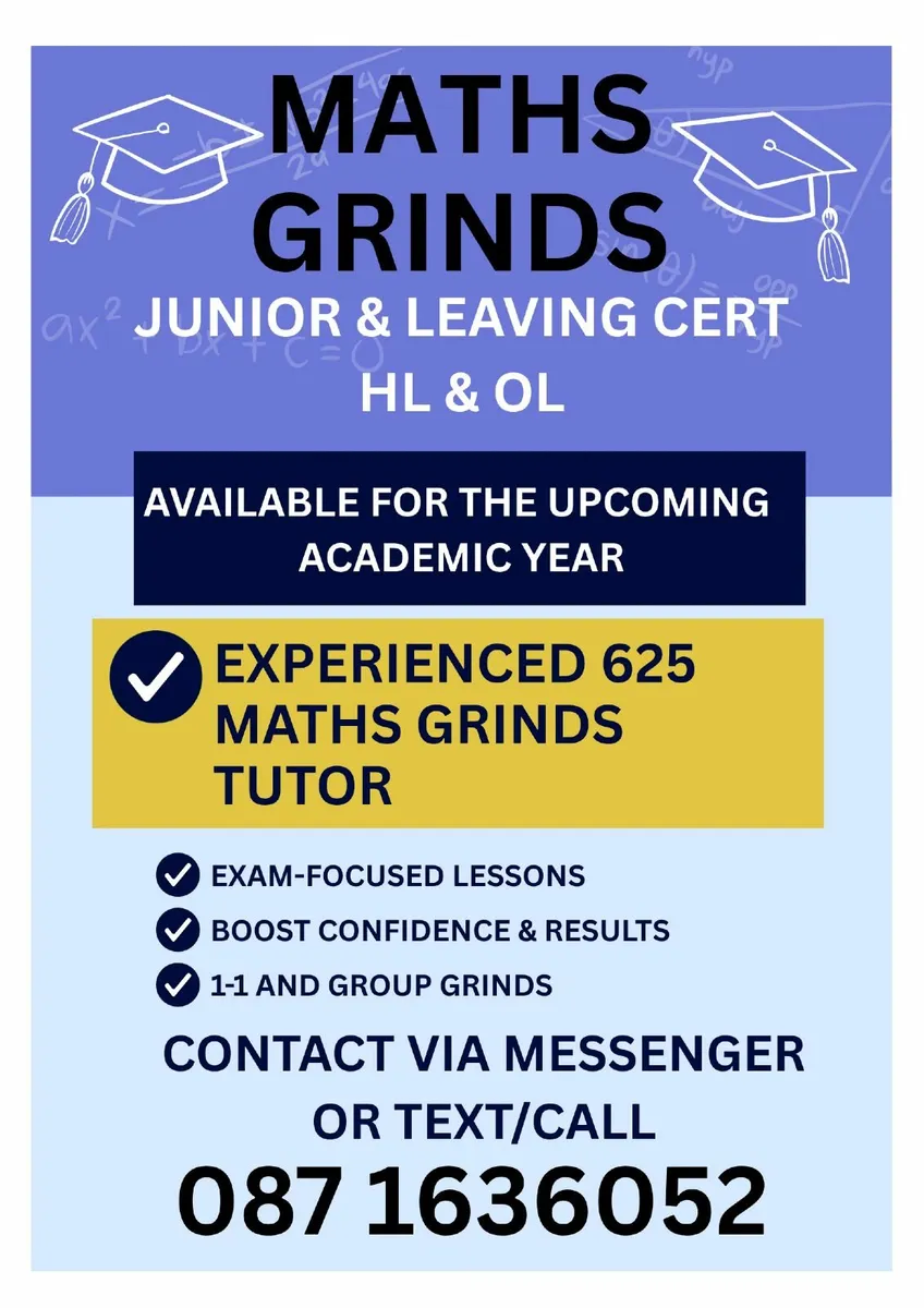 Maths Grinds - Leaving cert/Junior Cert Maths