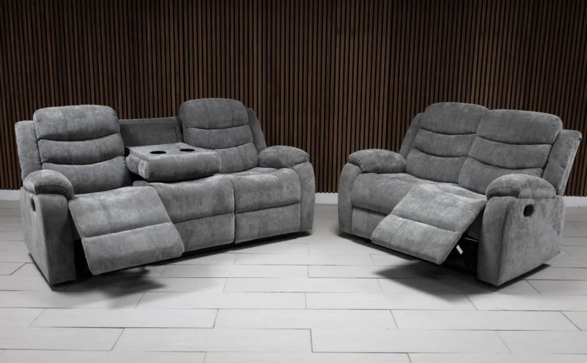 Brand new recliner sofas leather and fabric - Image 1