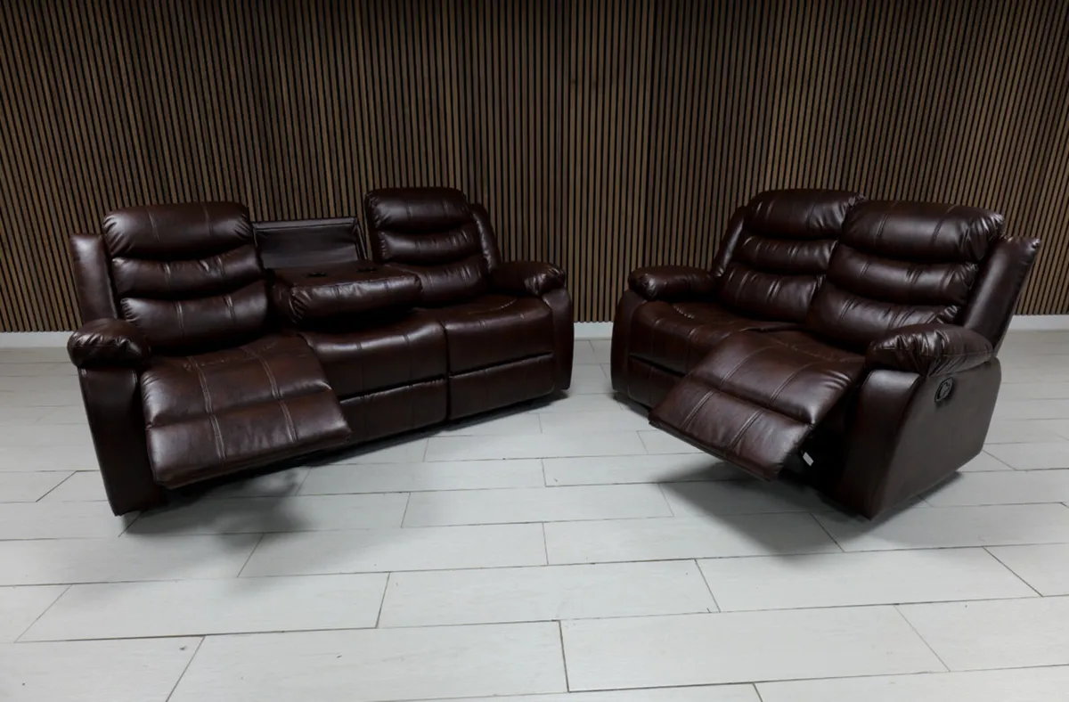 Brand new recliner sofas leather and fabric - Image 4