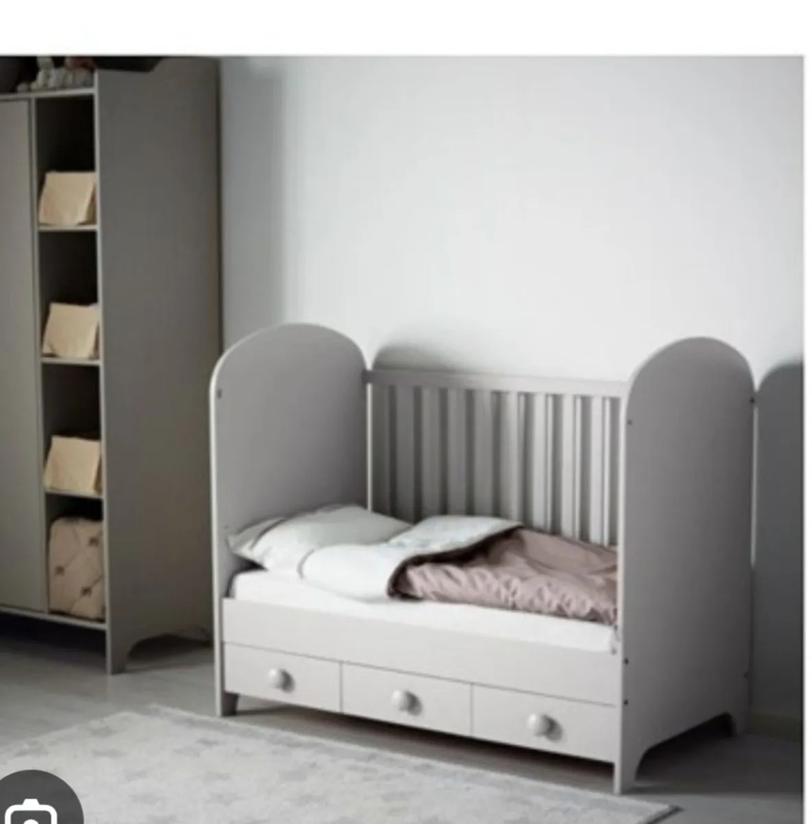 IKEA Gonatt Grey Cot bed - Image 3