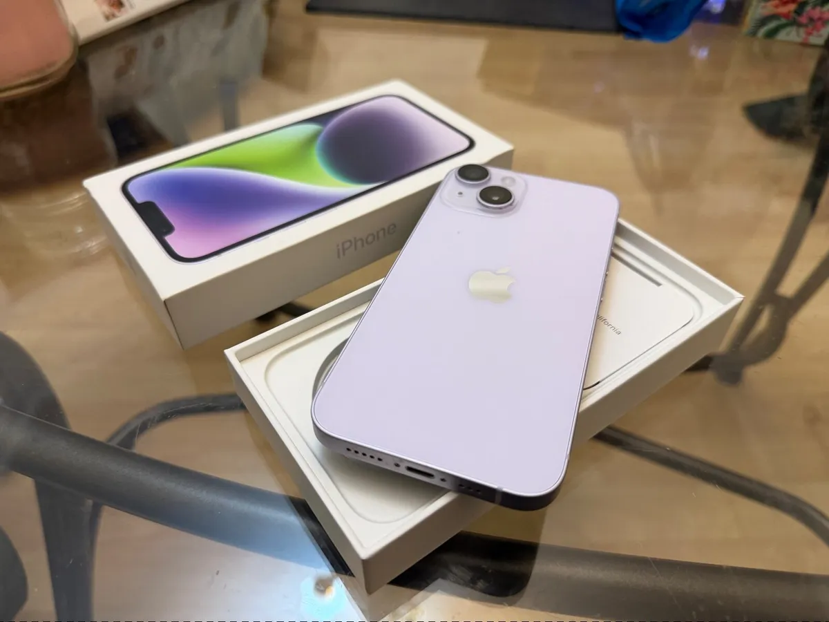 iPhone 14 Purple Unlocked 128GB Like New - Image 1