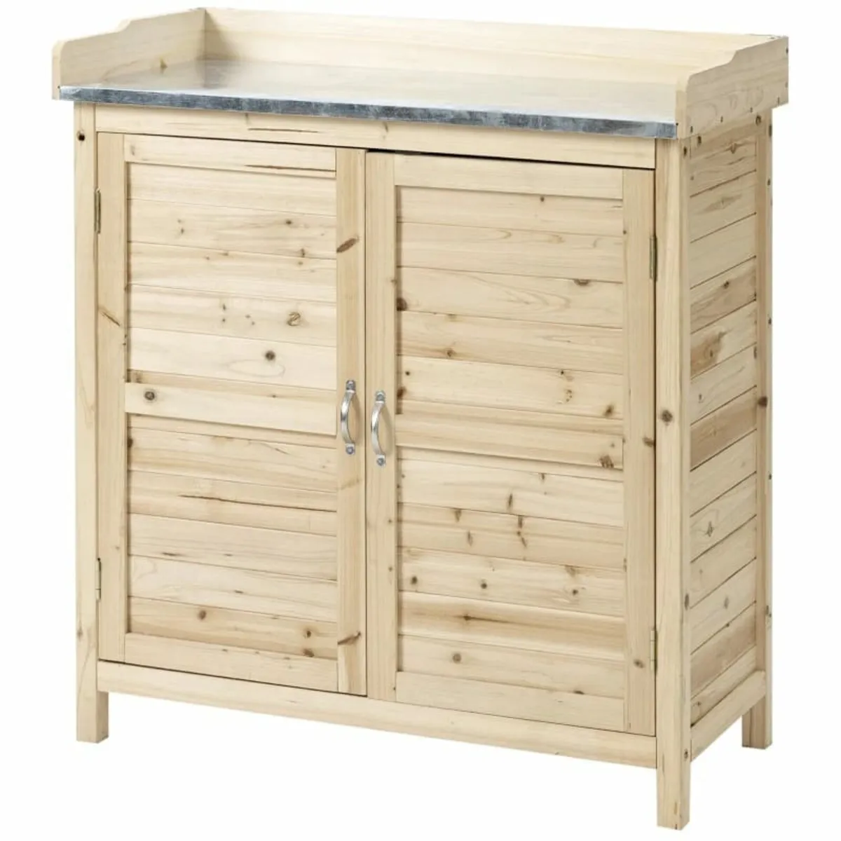 Garden Cabinet with 2 Compartments, Metal Work Sur - Image 1