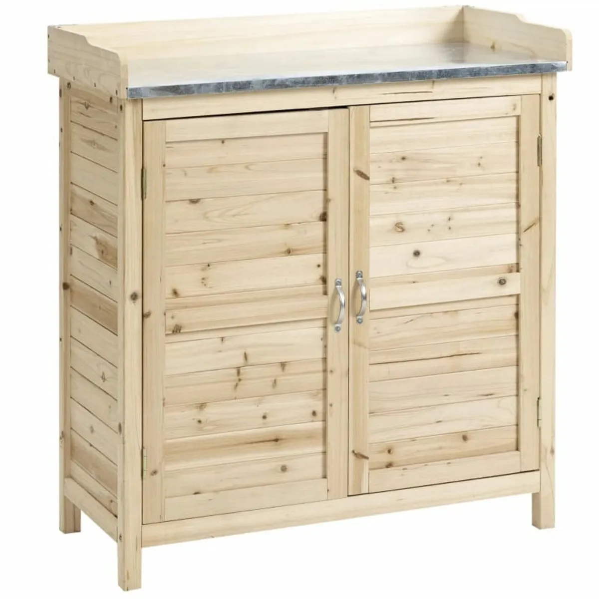 Garden Cabinet with 2 Compartments, Metal Work Sur - Image 3