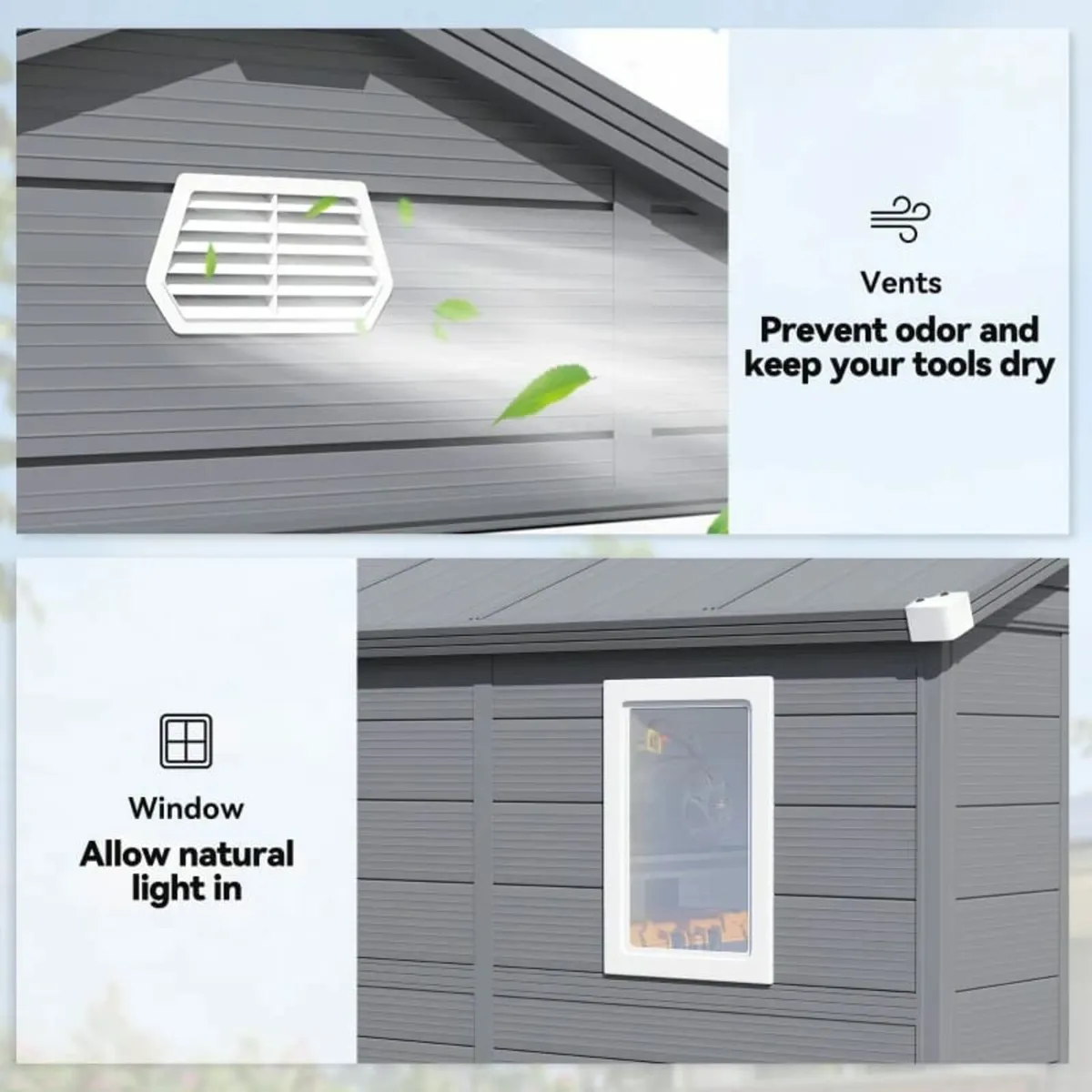 4 x 3ft Plastic Garden Storage Shed - Foundation K - Image 2