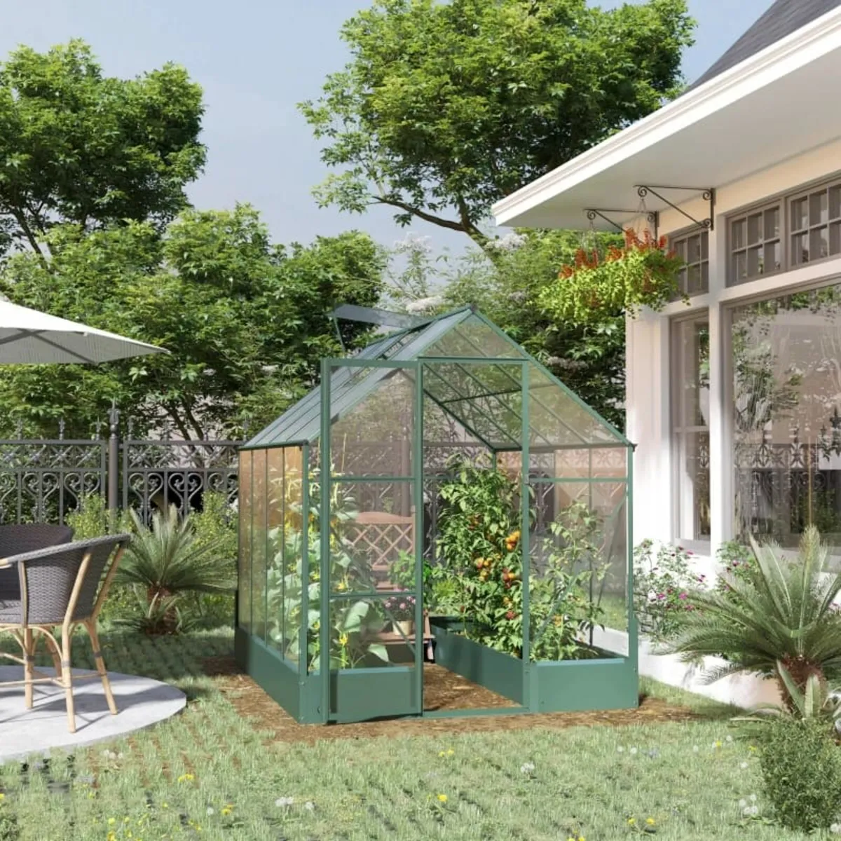 Garden Walk-in Polycarbonate Greenhouse with Raise - Image 2
