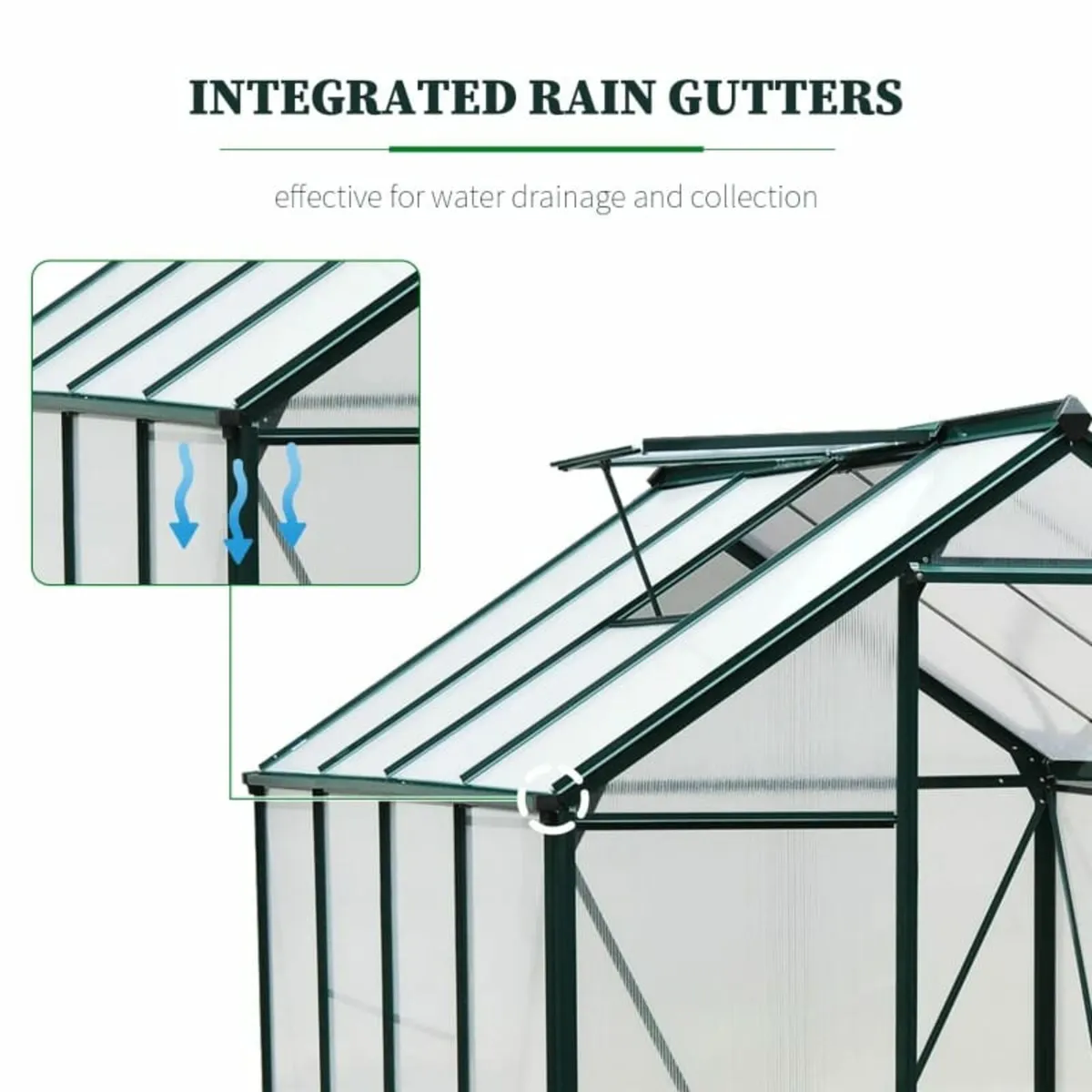 Clear Polycarbonate Greenhouse Large Walk-In Green - Image 4