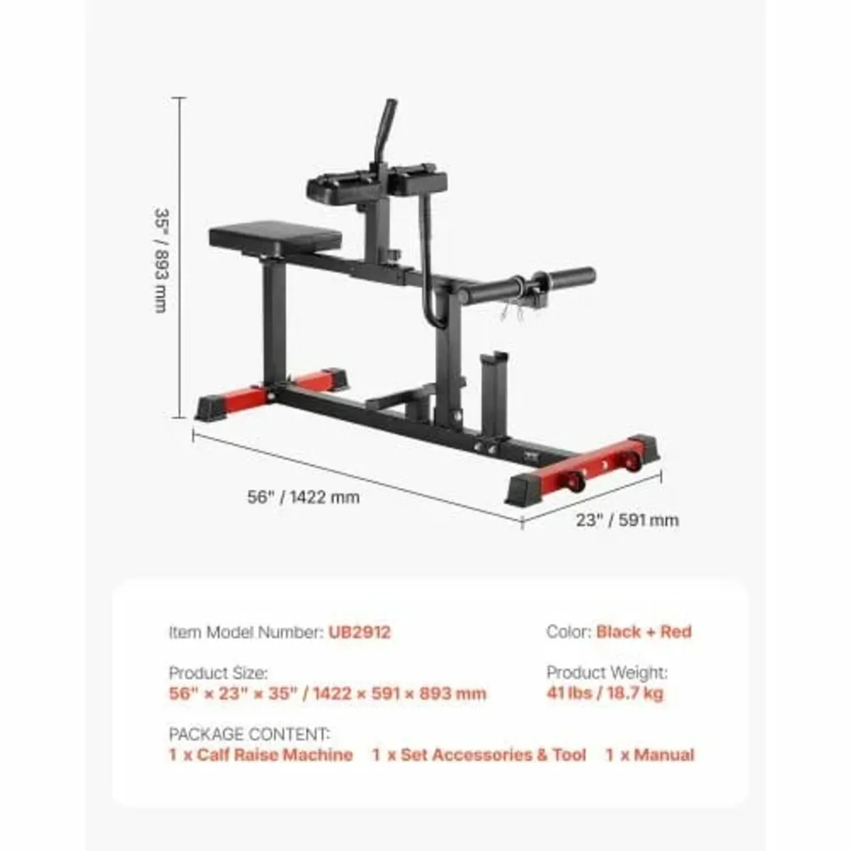 Seated Calf Machine, 440 LBS Capacity Calf Raise M - Image 3