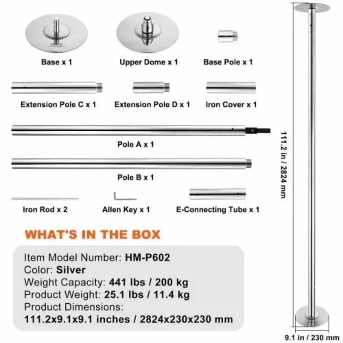 Dancing Pole Kit, Portable Removable Pole, 45mm He - Image 3