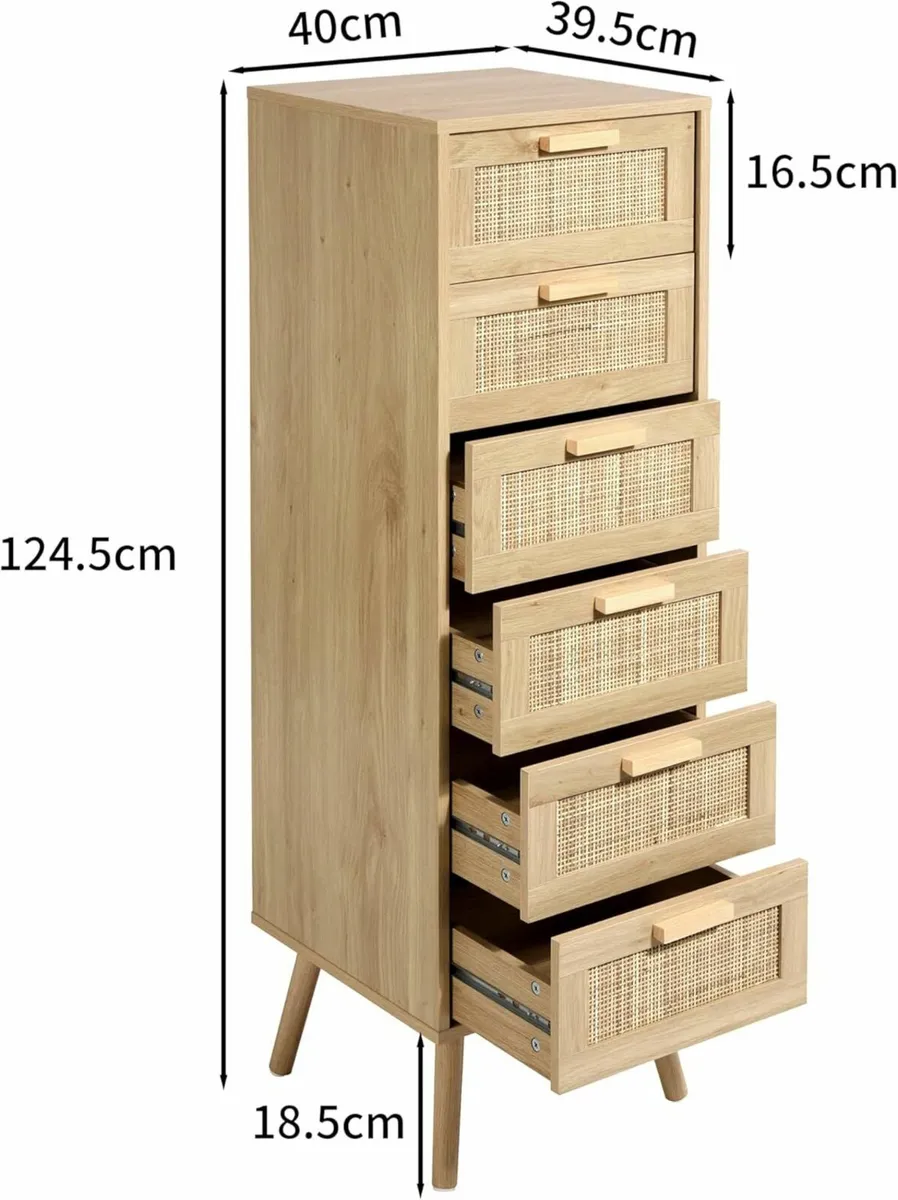 Chest of Drawers Bedroom, Tall Bedside Cabinet - Image 3