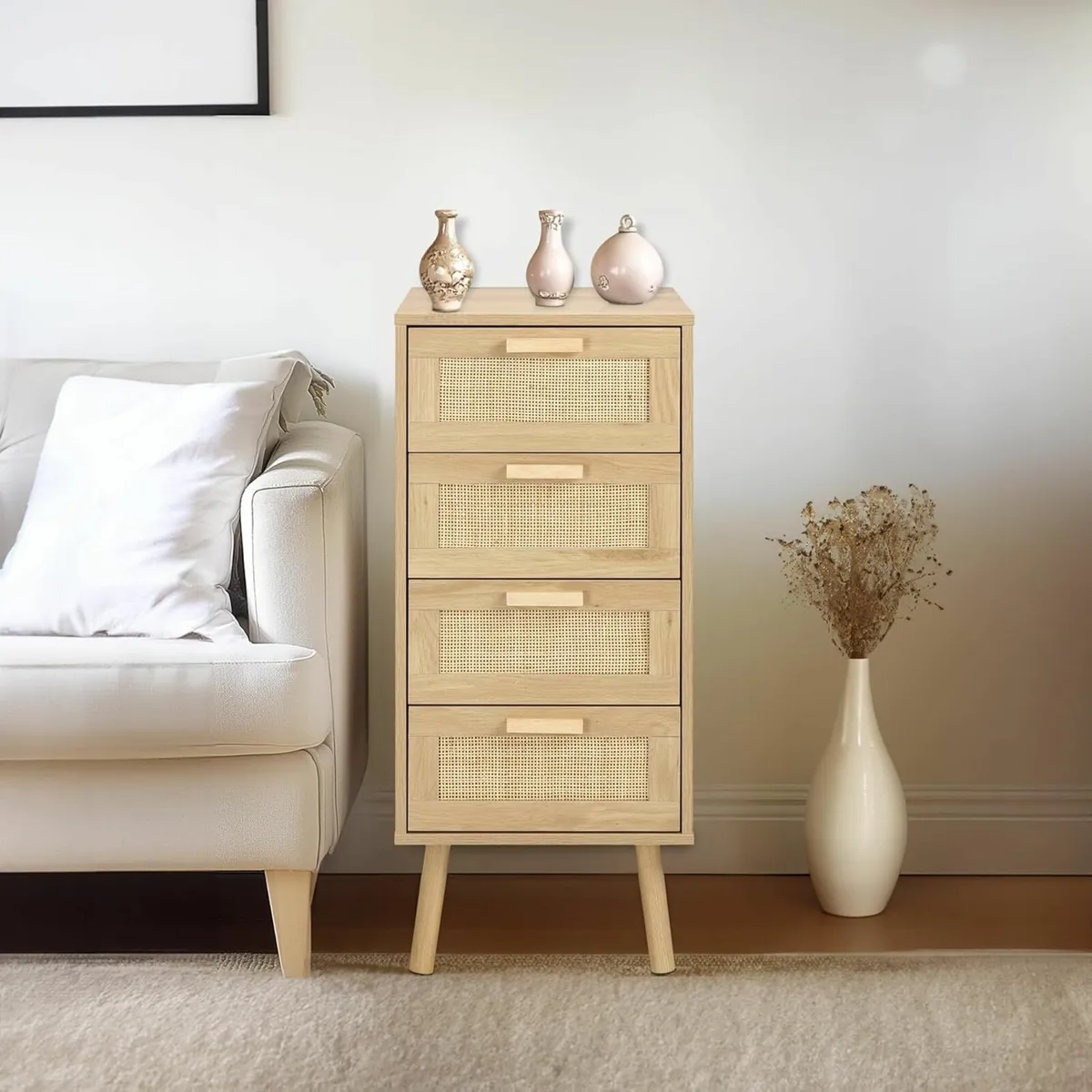 Chest of Drawers Bedroom, Tall Bedside Cabinet - Image 1