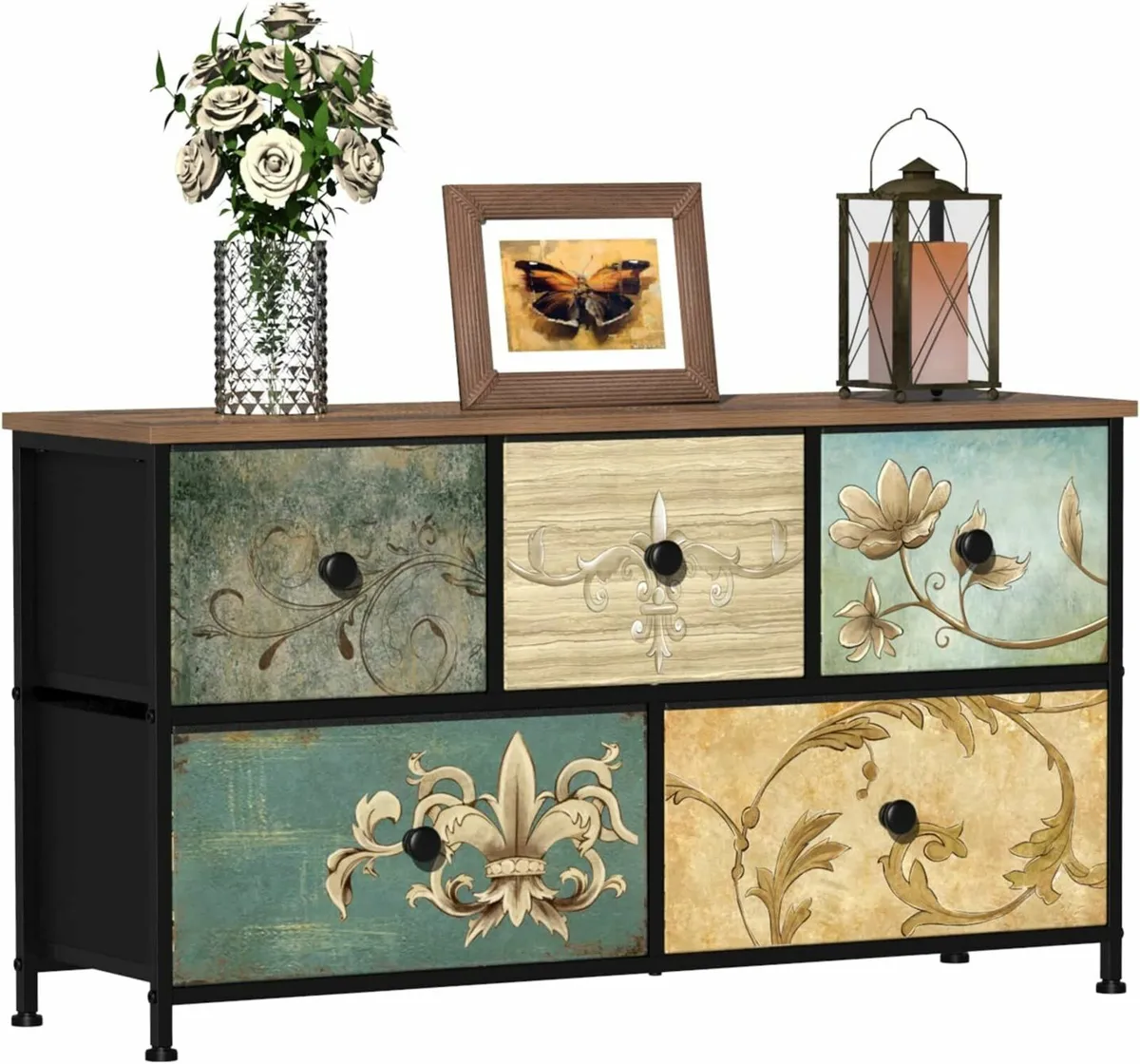 5 Drawers Wide Dresser Bedroom TV Stand Storage - Image 1
