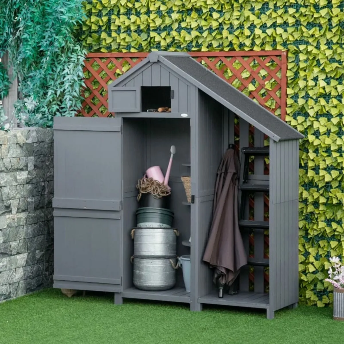 Garden Outdoor Storage Shed Outdoor Tool Shed with - Image 2