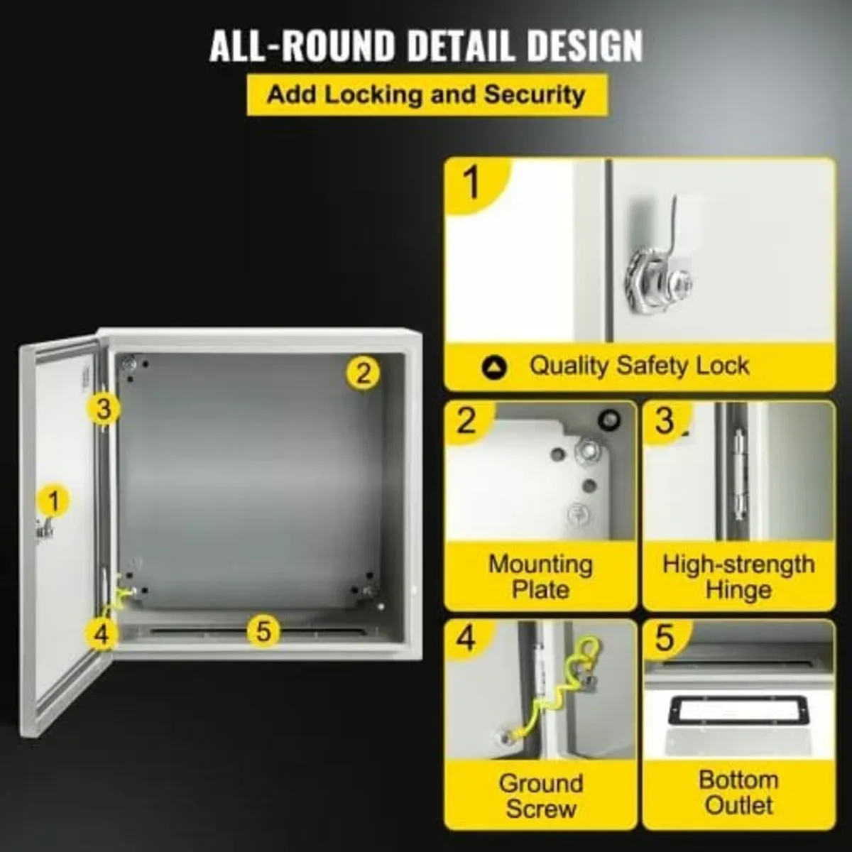 NEMA Steel Enclosure, 40x40x20 cm NEMA 4X Steel El - Image 2