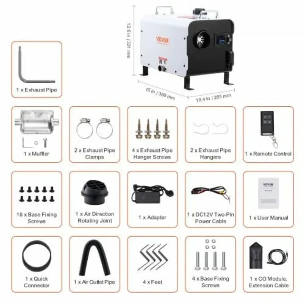 8KW Diesel Heater, 12V/24V All in One Diesel Air H - Image 2