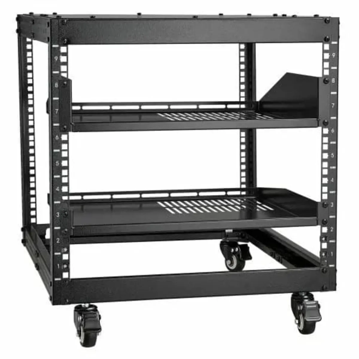 9U 4 Post Open Frame Server Rack Network Enclosure - Image 1