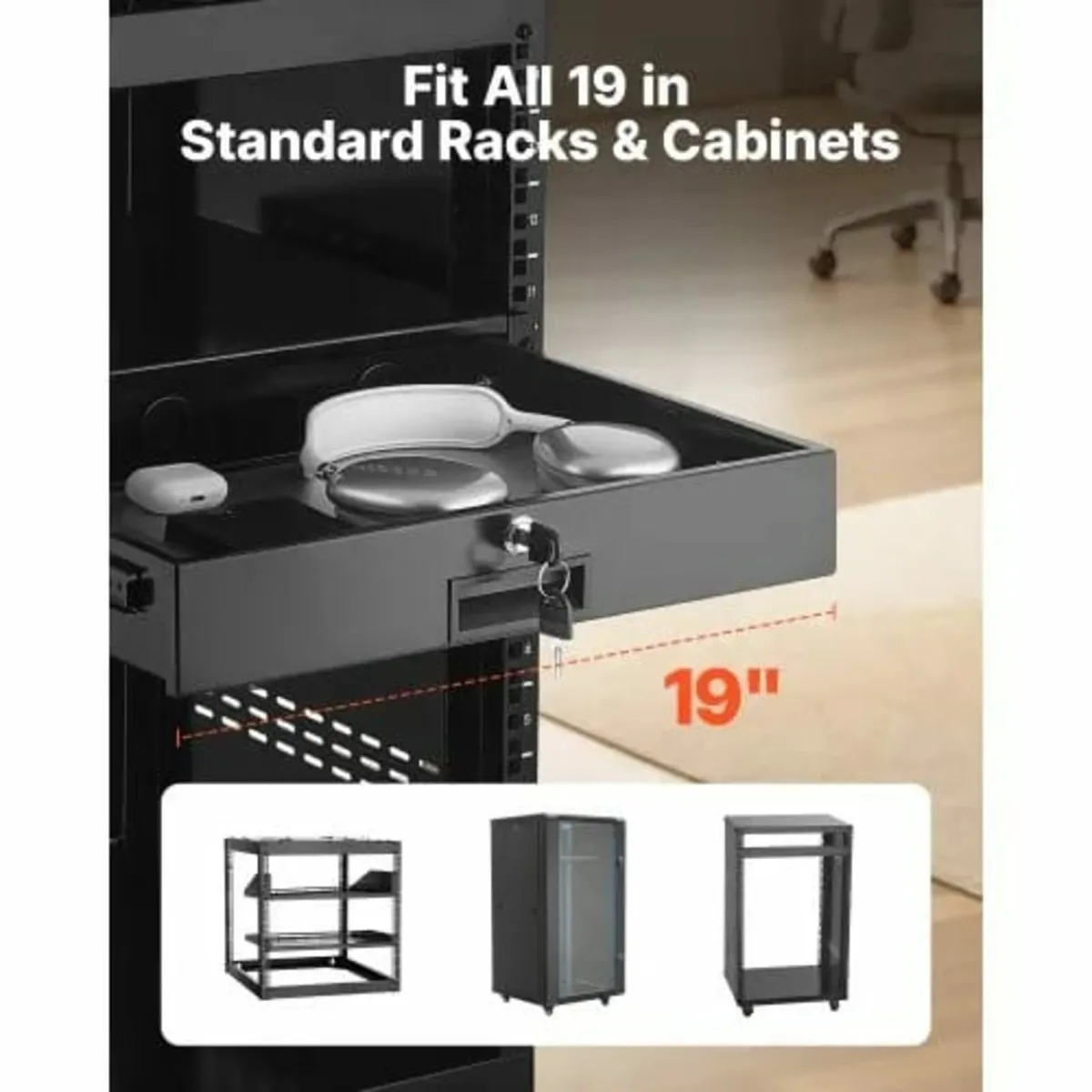 2U Rack Mount Drawer, 22.68 kg Max Load-Bearing, L - Image 2