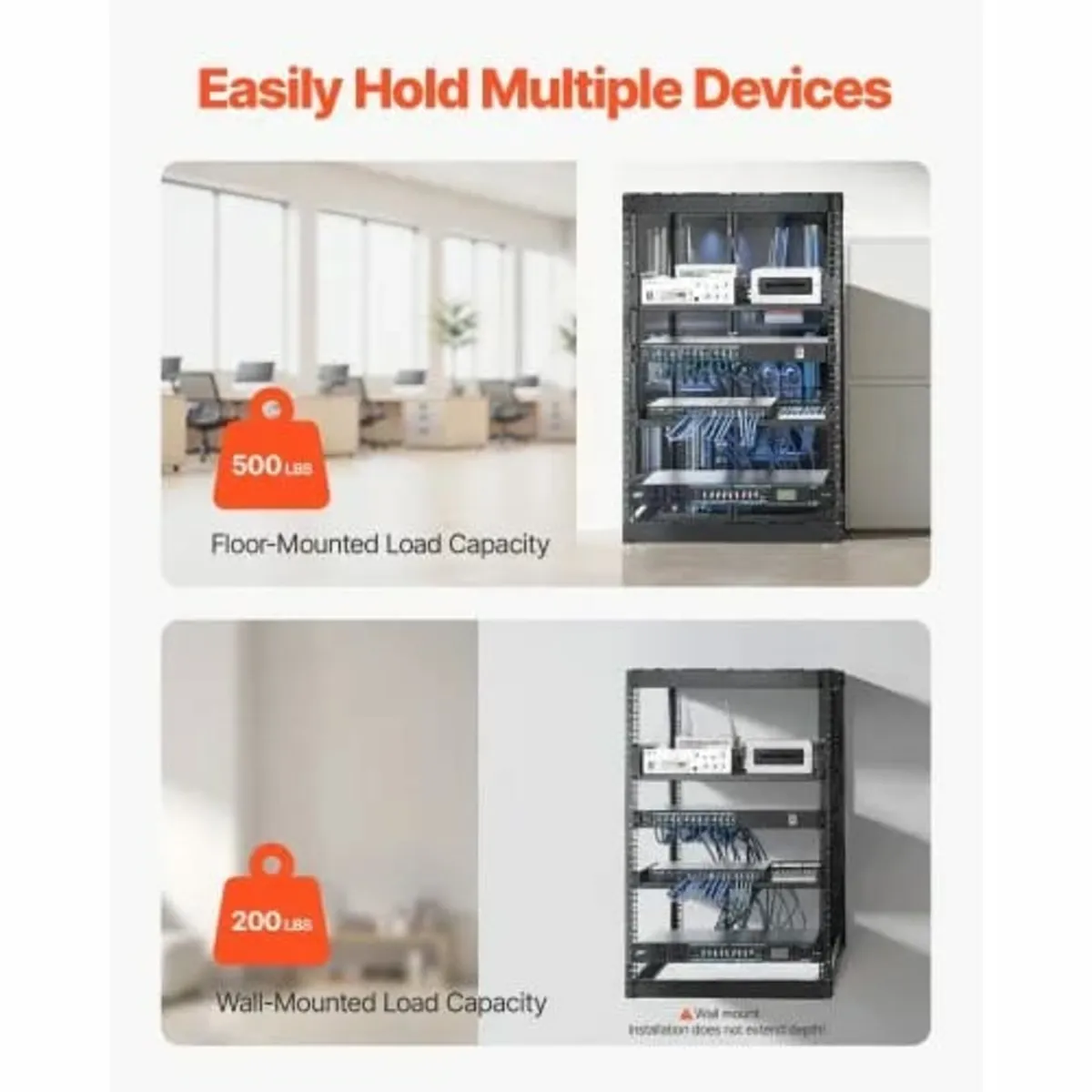 16U Open Frame Network Rack, 585 mm Depth, Wall Mo - Image 4