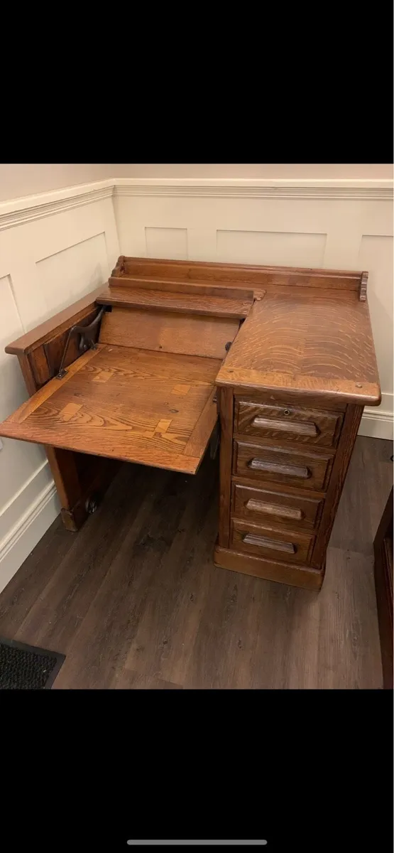 Antique Oak Architect’s desk - Image 2