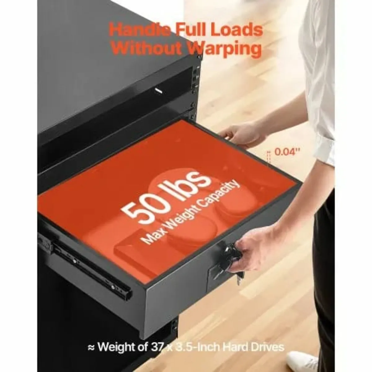 3U Rack Mount Drawer, 22.68 kg Max Load-Bearing, L - Image 2