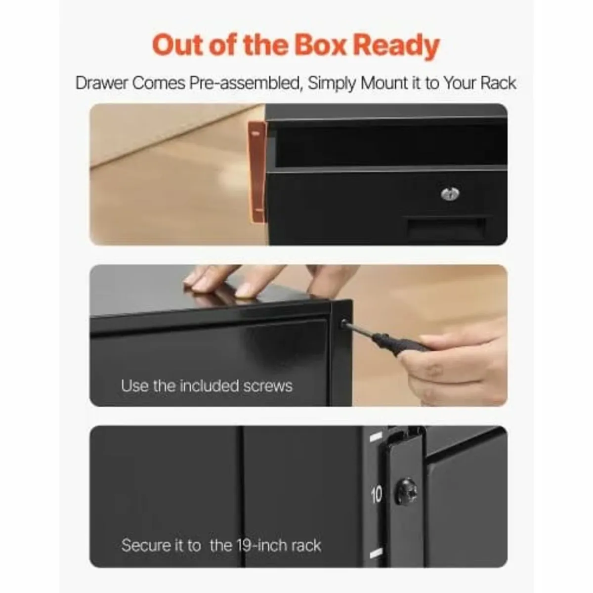 4U Rack Mount Drawer, 22.68 kg Max Load-Bearing, L - Image 4
