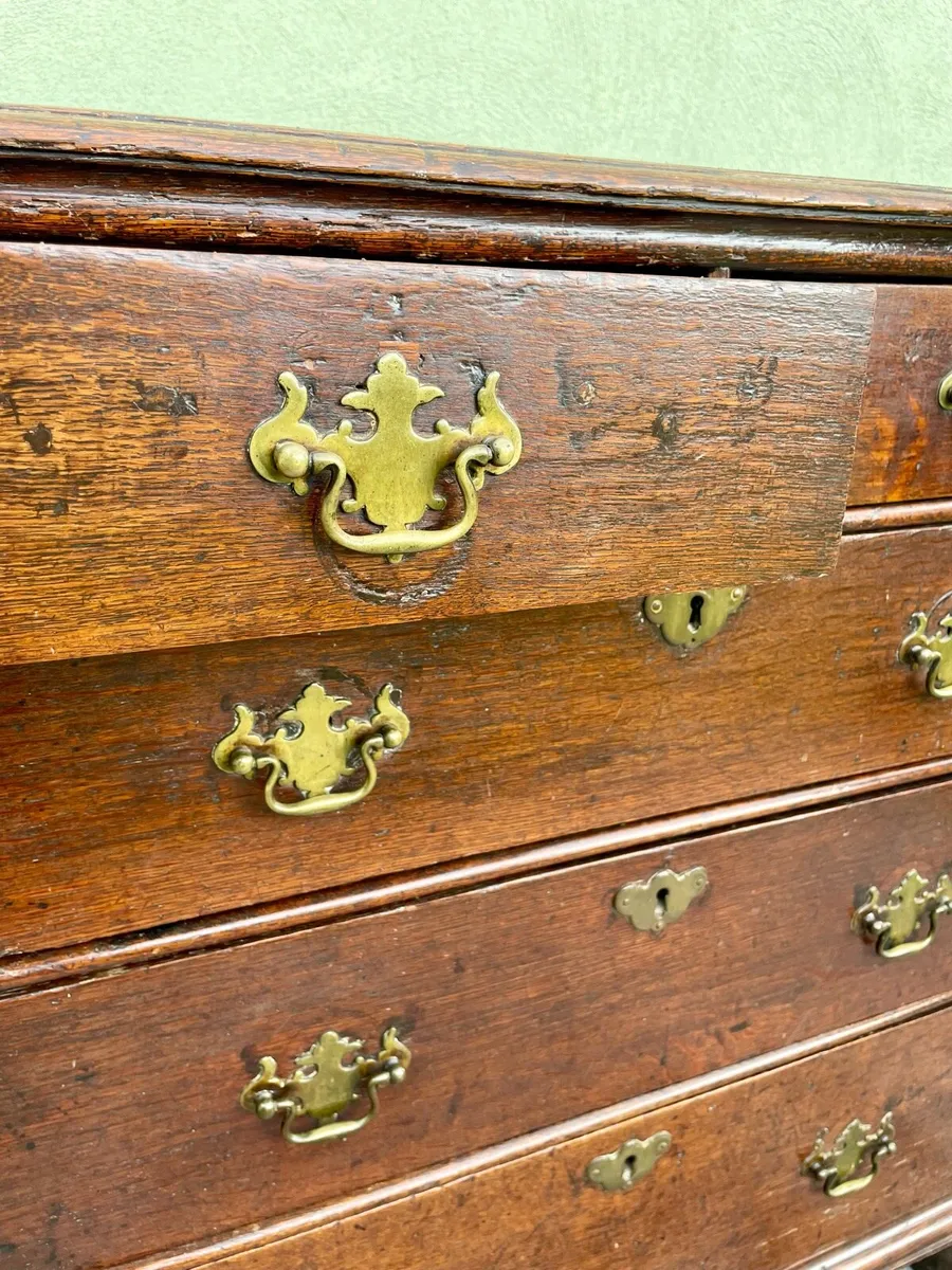 Antique Oak 5 Drawer Chest Drawers - Image 4
