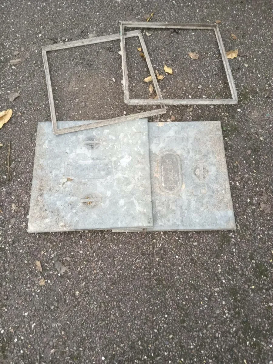 Galvanised man hole covers  x 2