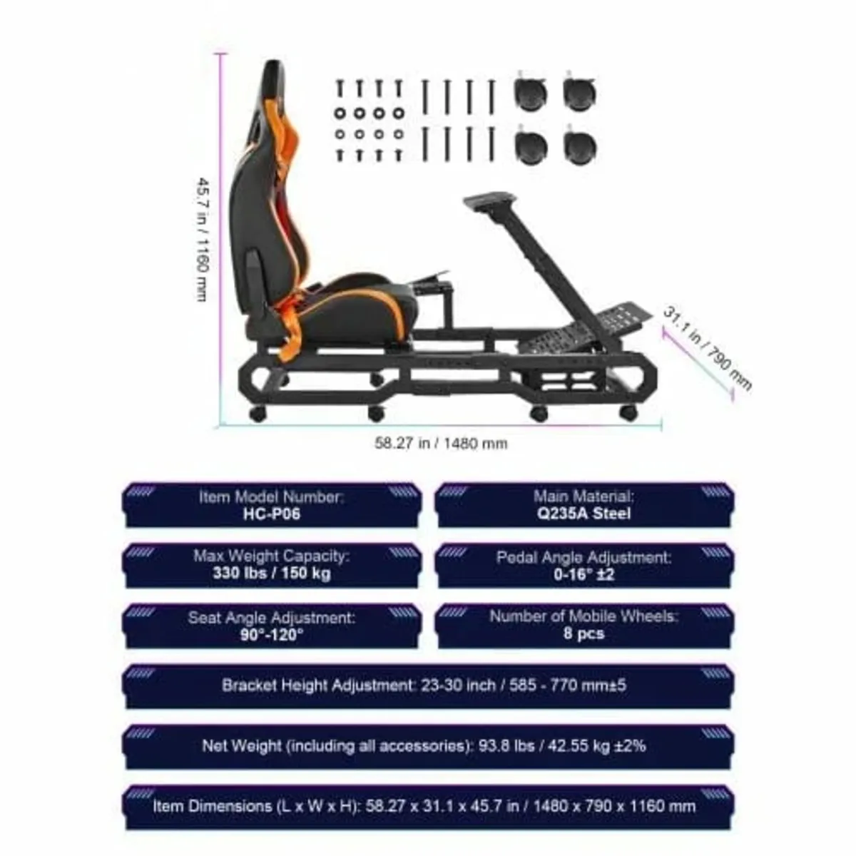Heavy Duty Racing Wheel Stand for Logitech G923/G9 - Image 4
