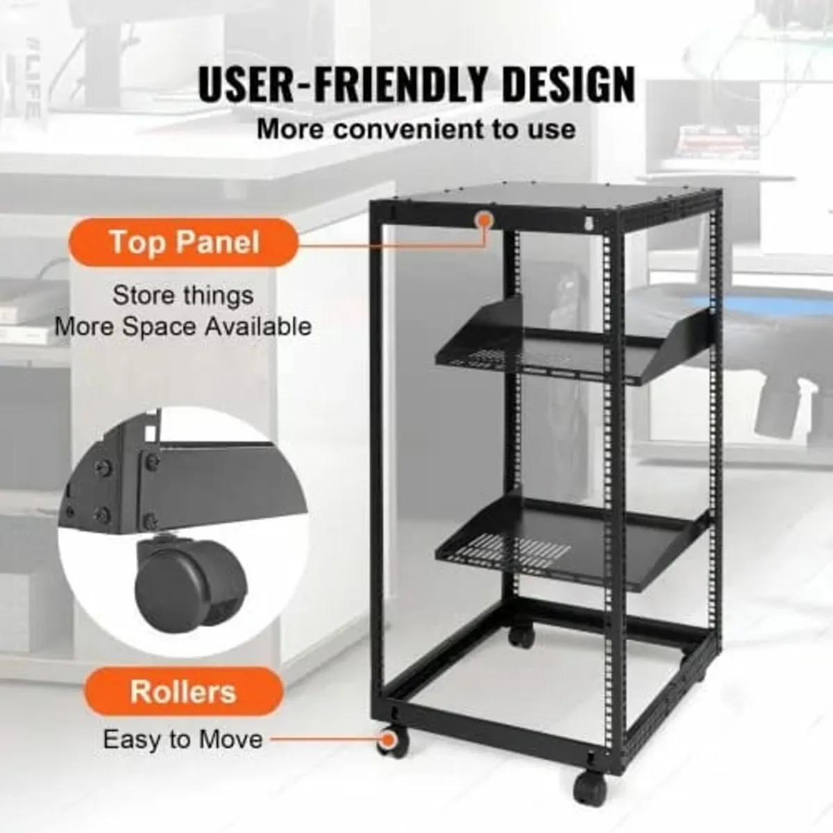 20U Open Frame Server Rack, 58.5-101.6cm/223-40 in - Image 2