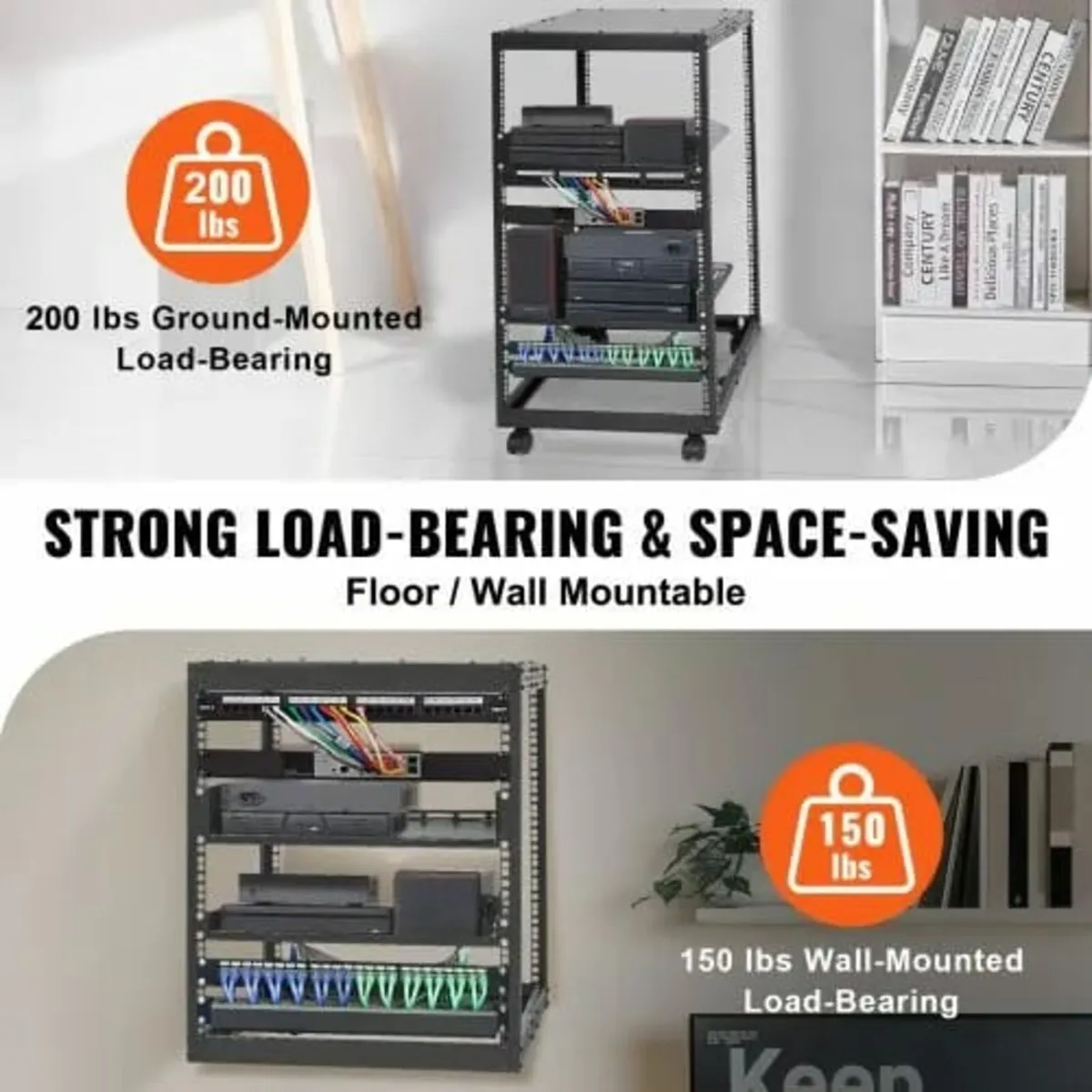 20U Open Frame Server Rack, 58.5-101.6cm/223-40 in - Image 4