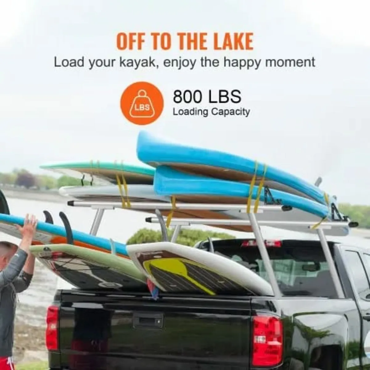 Truck Rack, 800 lbs Capacity, 71"x32" Aluminum Lad - Image 3