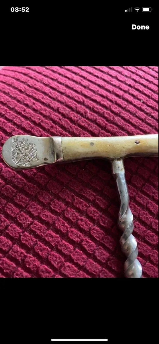 Antique Metal & Bone corkscrew - Image 2