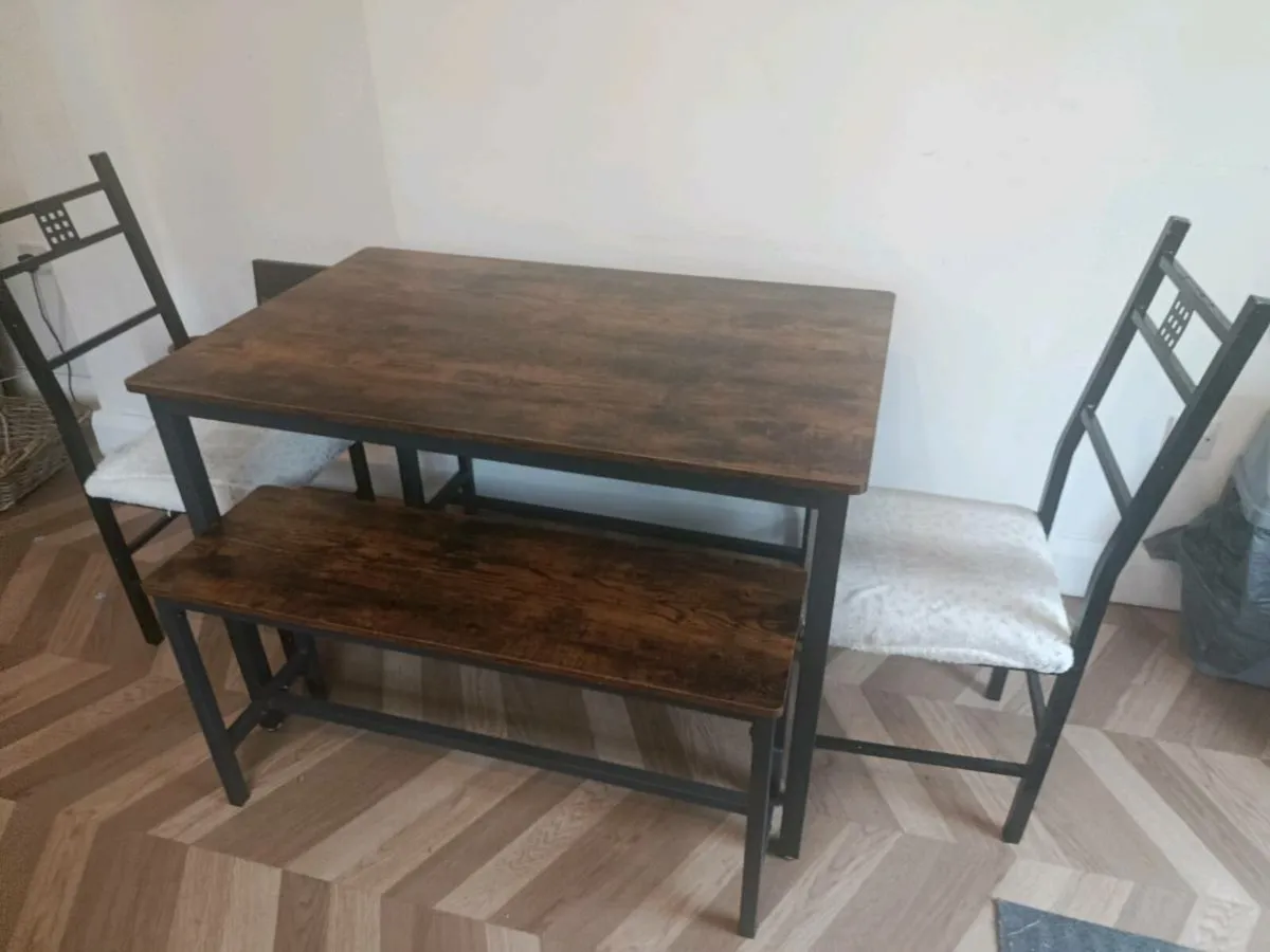 Kitchen table 2 benches 2 chairs - Image 2