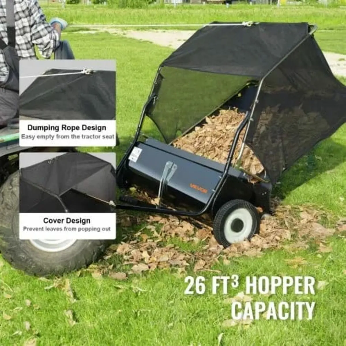 Tow Behind Lawn Sweeper, 127 cm Pull Behind Lawn S - Image 3