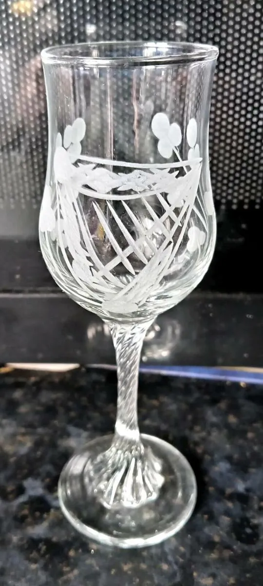 Set of Six Vintage Duiske Sherry Glasses - Image 3