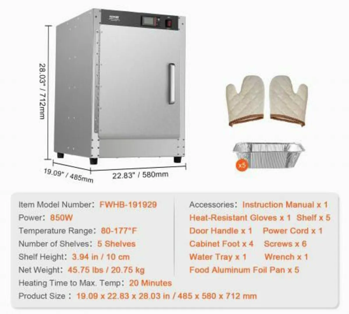 Hot Box Food Warmer, 5-Tier Concession Warmer with - Image 2