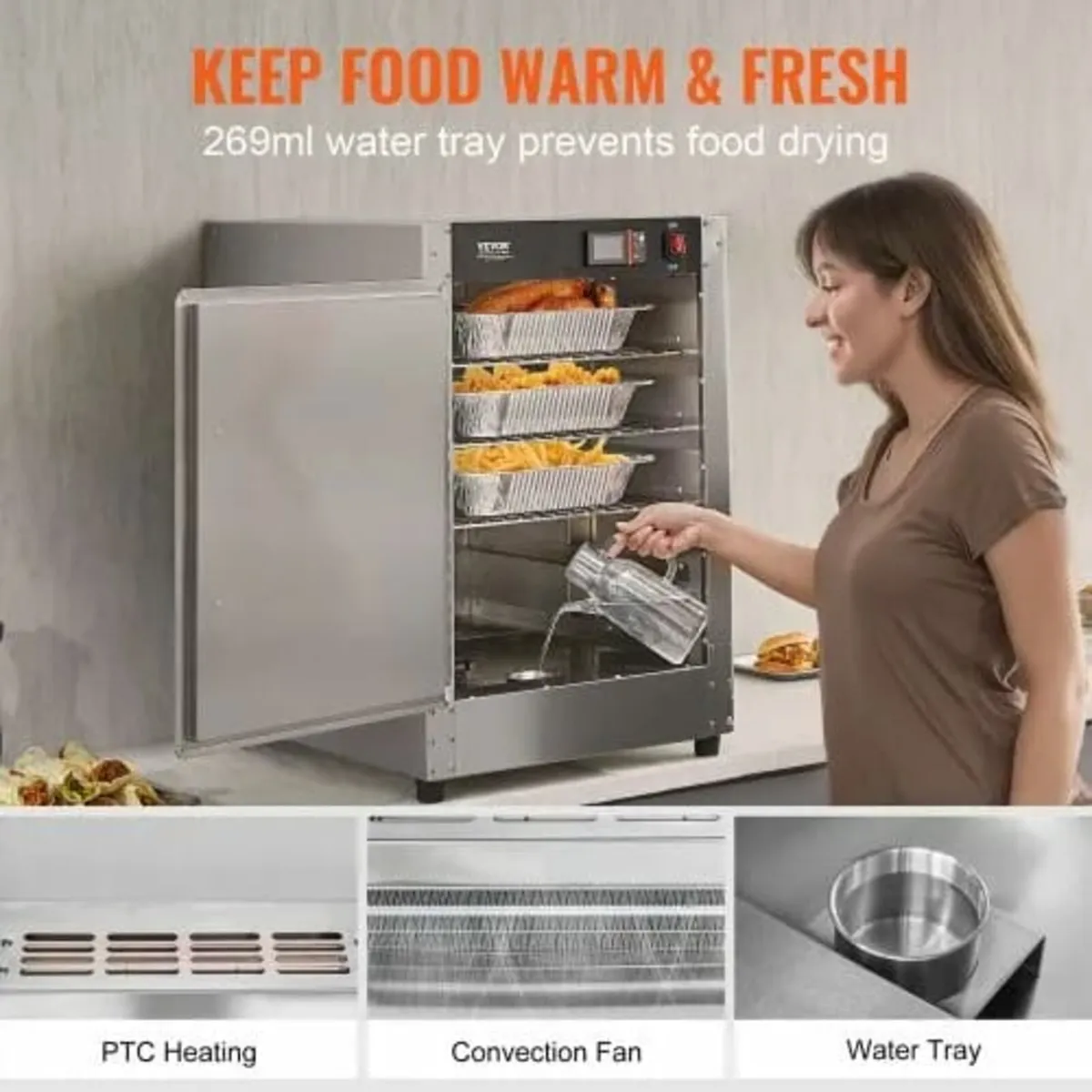Hot Box Food Warmer, 5-Tier Concession Warmer with - Image 3