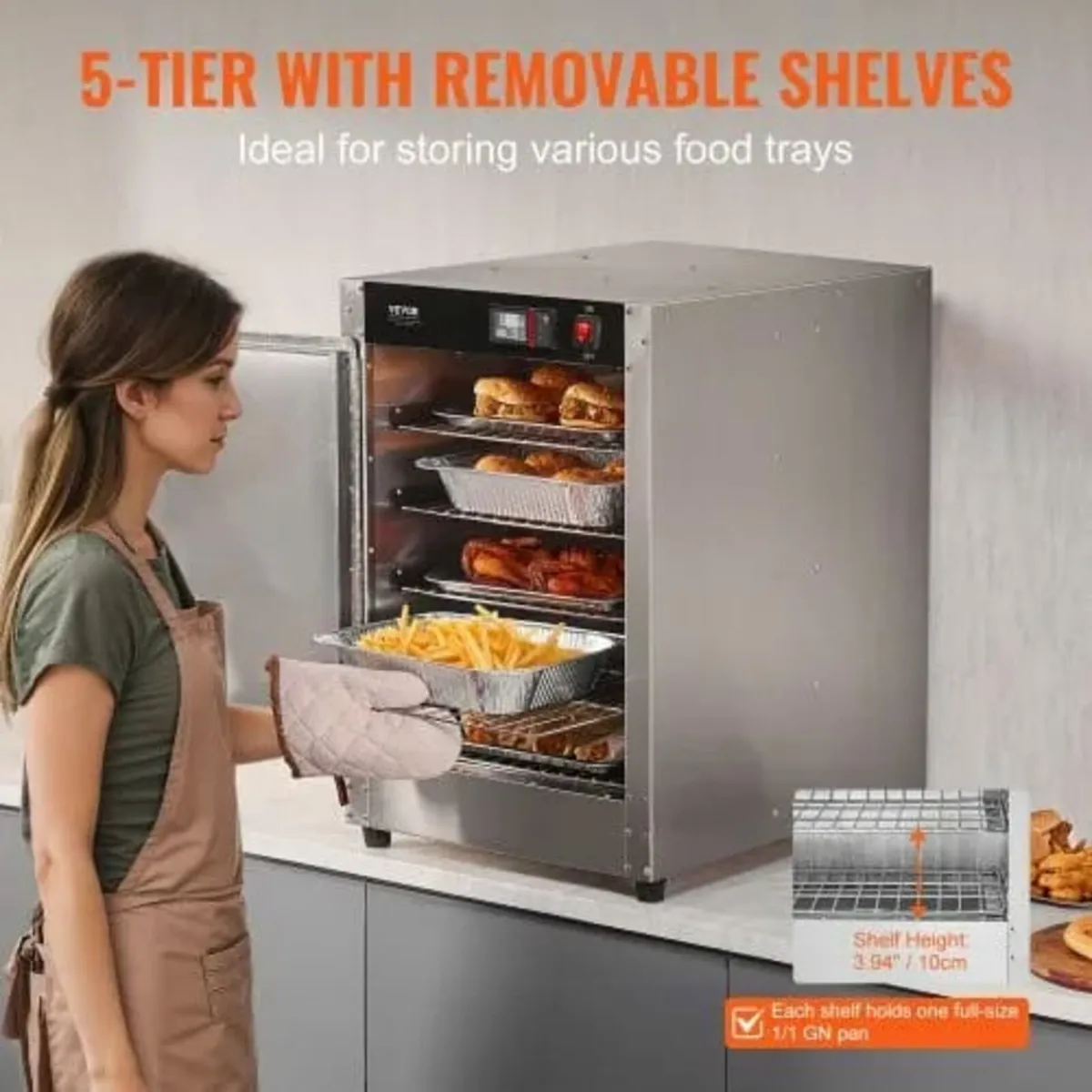 Hot Box Food Warmer, 5-Tier Concession Warmer with - Image 4