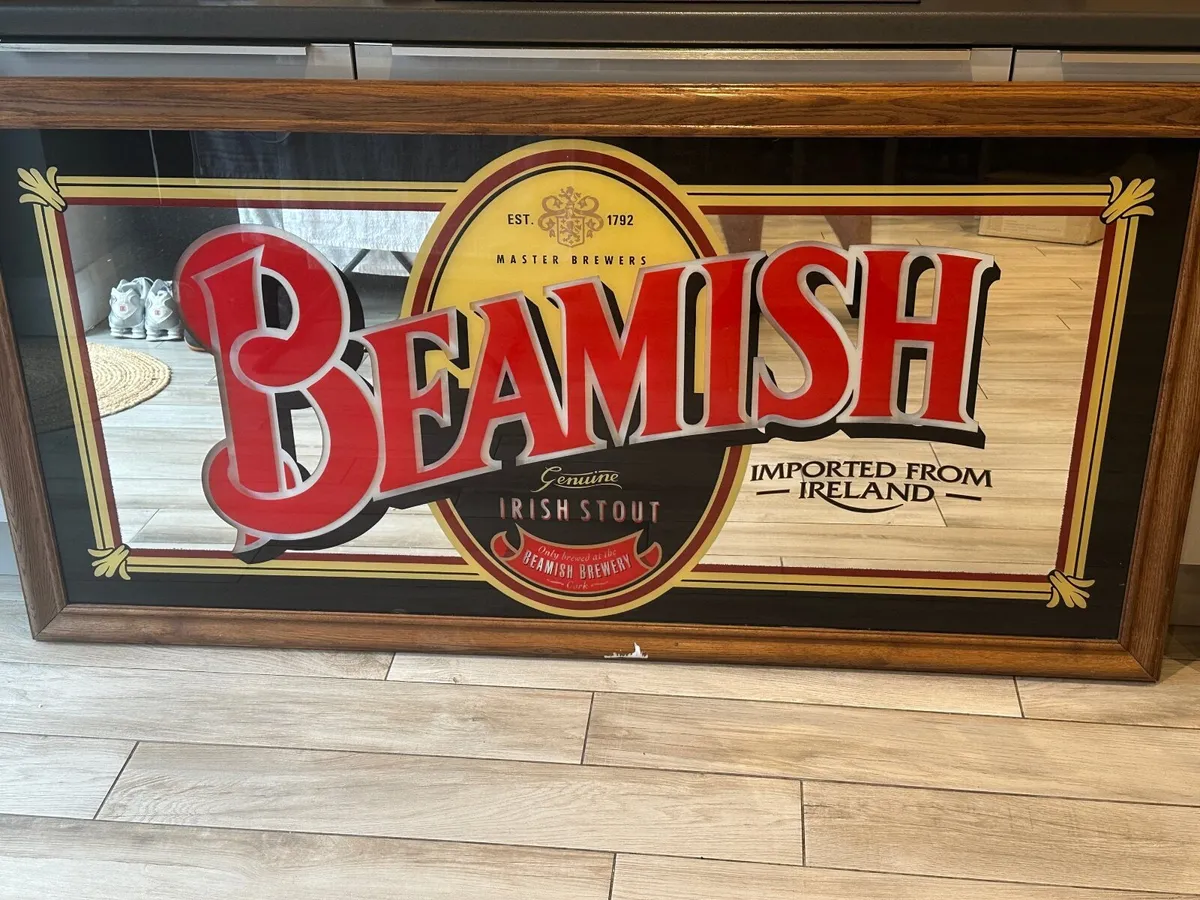20th C. Beamish Irish Stout framed advertising mir - Image 1