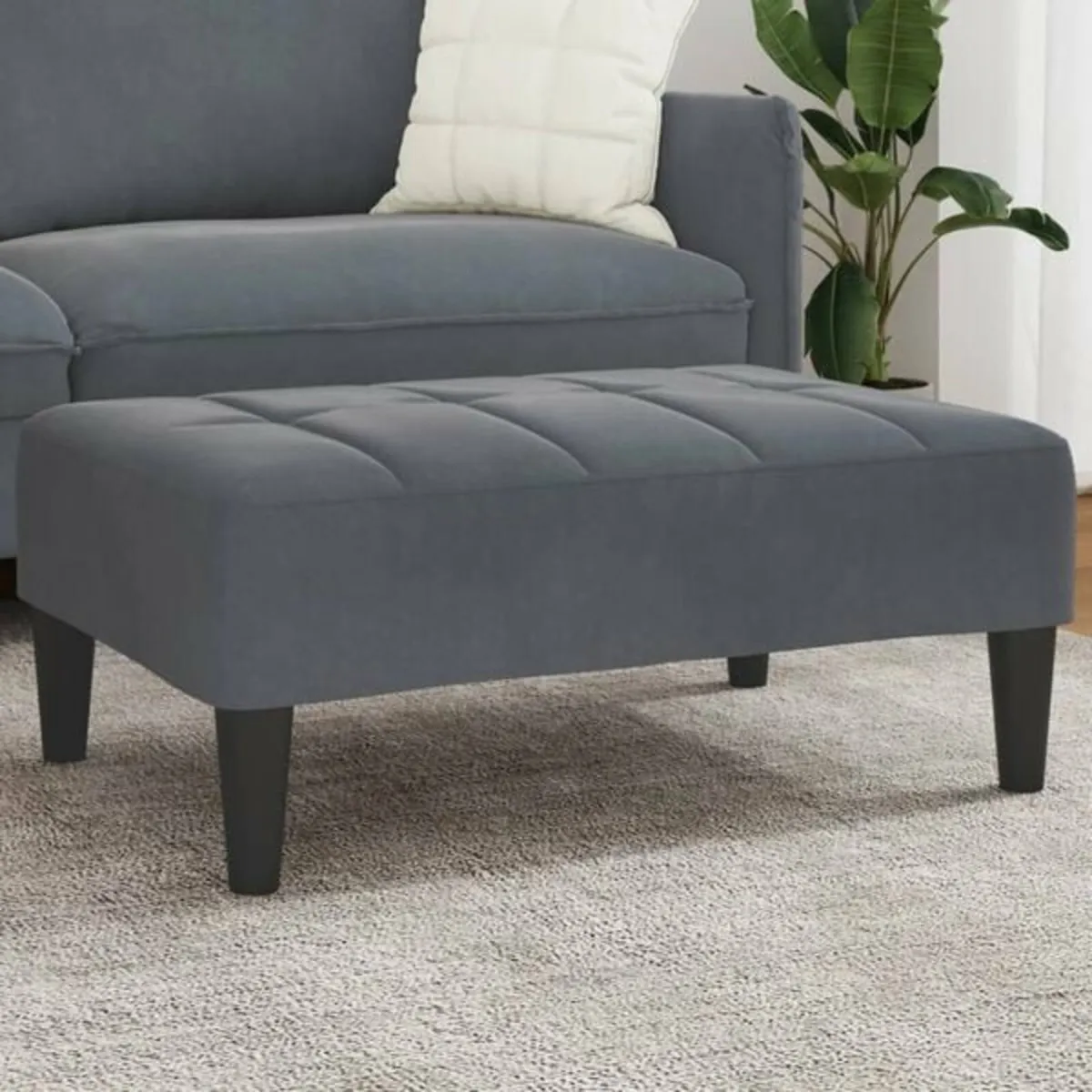 Footstool Dark Grey 77x55x31 cm Velvet - Image 4