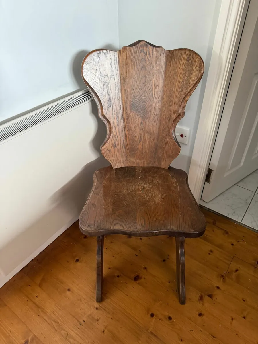 Set of 3 Solid Wood Vintage Chairs - Image 1