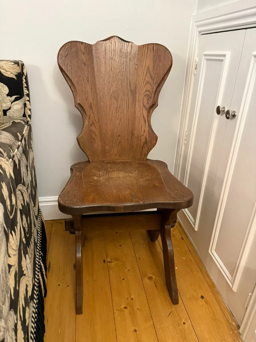 Set of 3 Solid Wood Vintage Chairs - Image 2