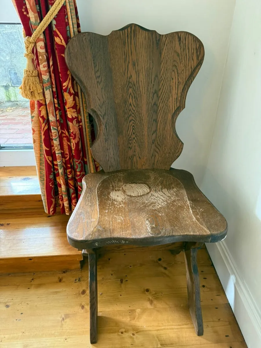 Set of 3 Solid Wood Vintage Chairs - Image 3