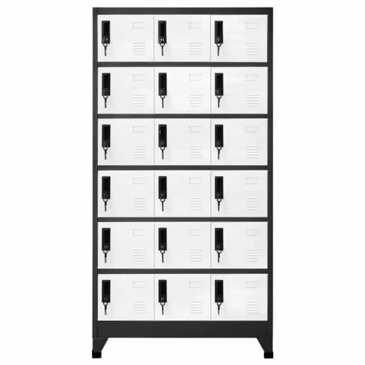 Locker Cabinet Anthracite and White 90x40x180 cm S - Image 2