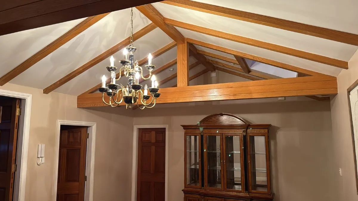 Brass & Black 8-Arm Chandelier - Image 1