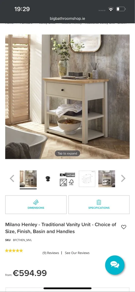 Milano Henley 800mm Bathroom Vanity Brand New - Image 1