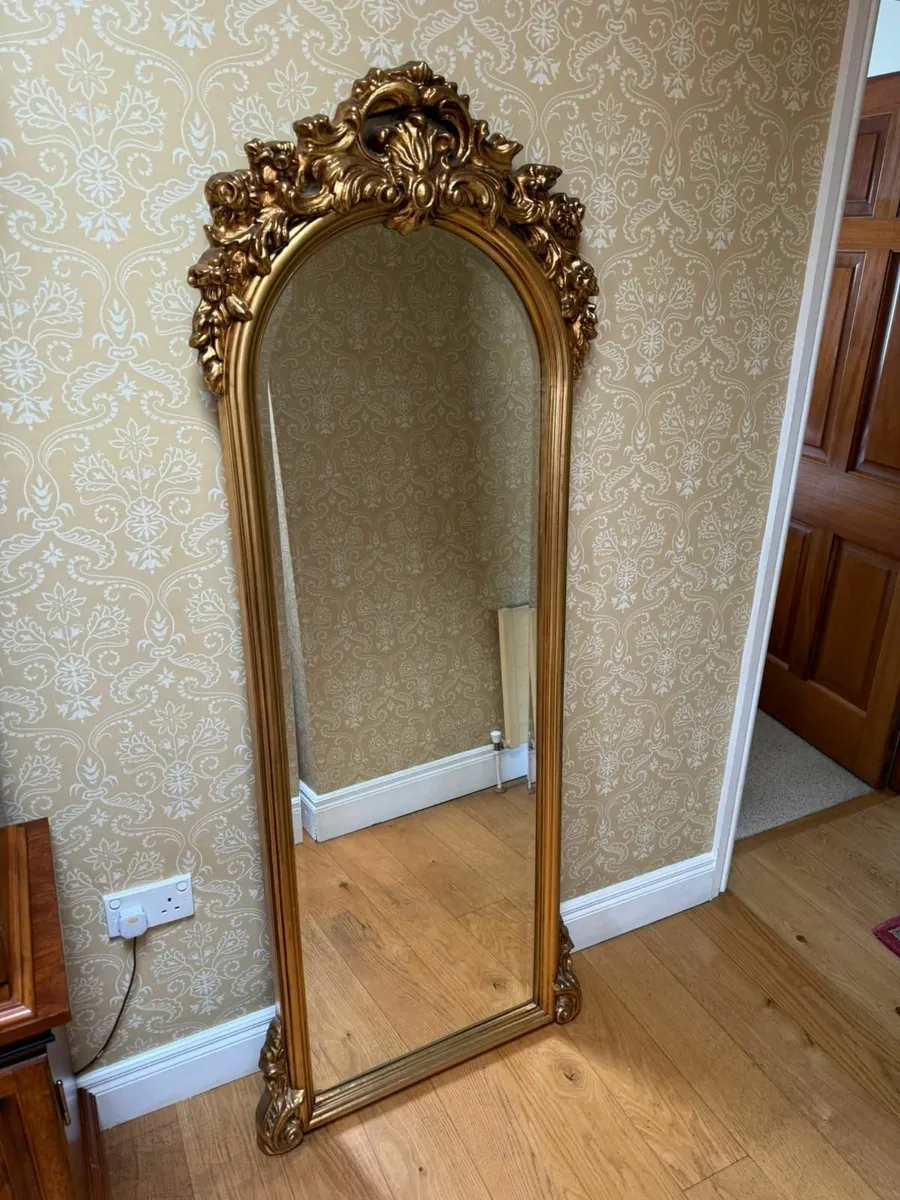 Ornate Full-Length Gold Mirror